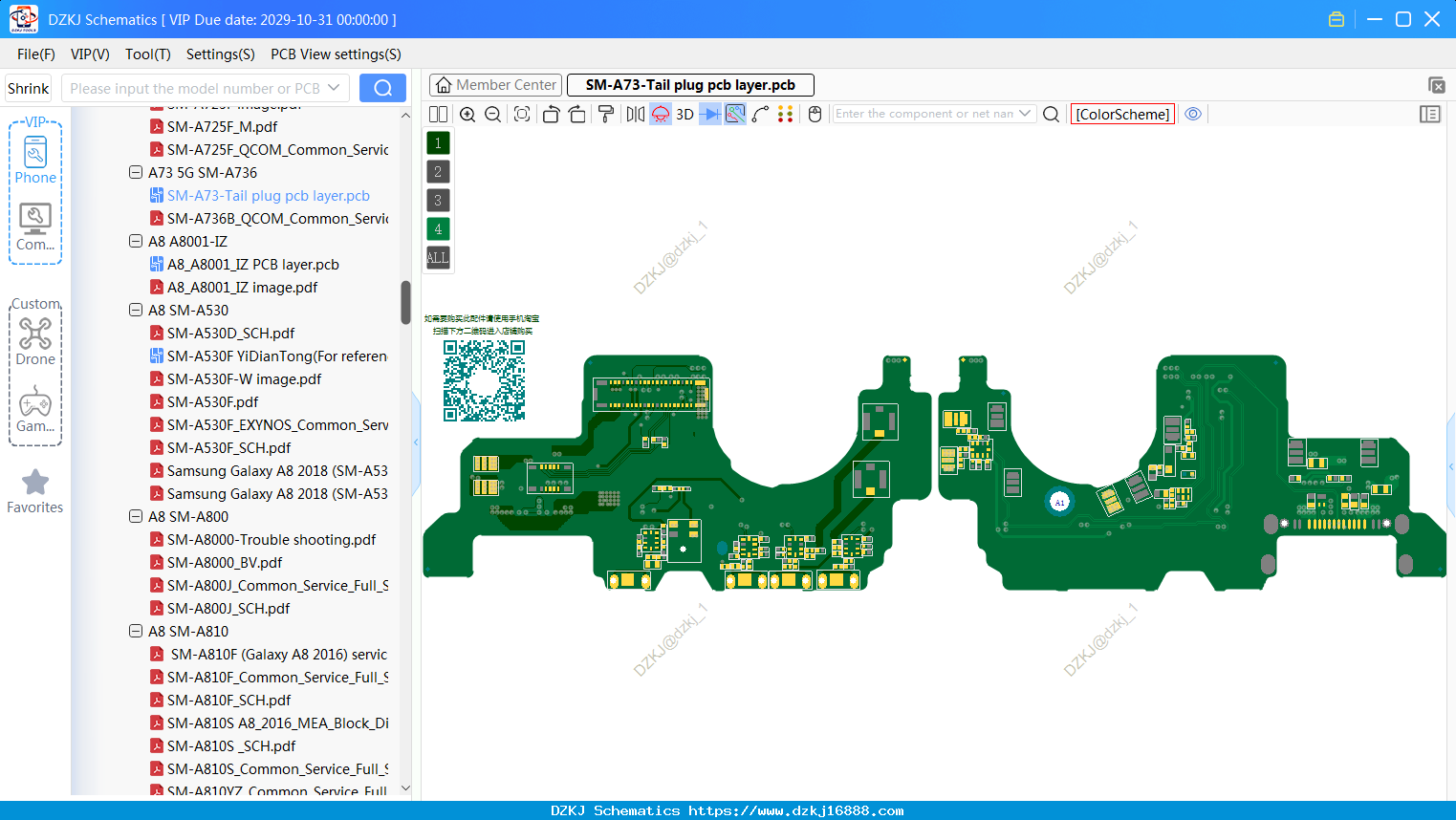 Samsung SM-A73-Tail Plug Pcb Layer
